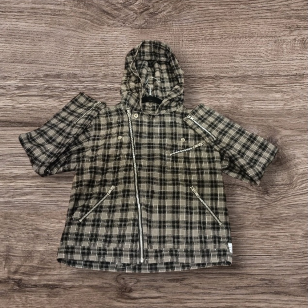 HELLZ Plaid Hooded Jacket SZ M